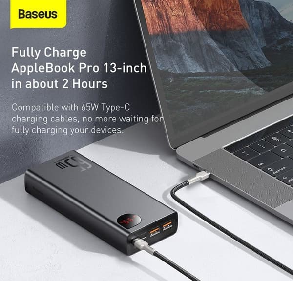 Baseus PPIMDA-D01 powerbank Polymer 20000 mAh Sort