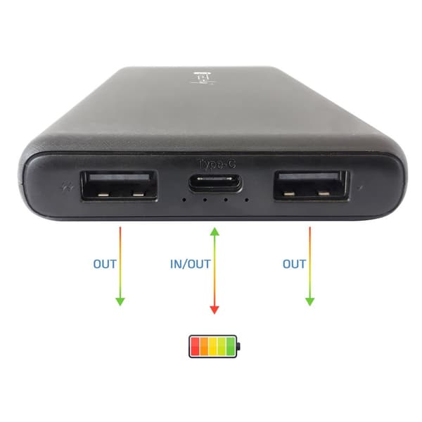 Techly I-CHARGE-10000 powerbank Lithium-polymer (LiPo) 10000 mAh Sort