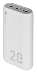 Miniatyrbillede 1 af 2: SILICON POWER QS15 Powerbank Eksternt batteri 20000 mAh 2x USB QC 3.0 1x USB-C PD (SP20KMAPBKQS150W) Hvid