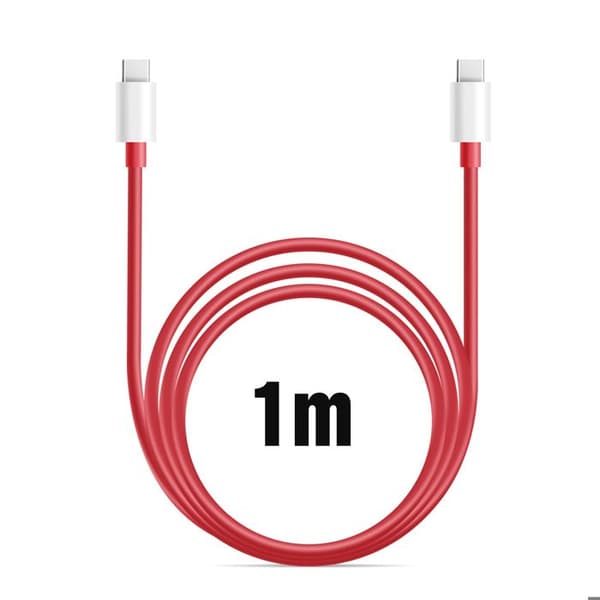 Laddare 120W Dubbel USB- och USB C-port med 1m Kabel Oneplus Vit