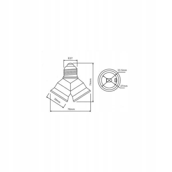 ADAPTER FRA E27 TIL 2xE27 FATNING