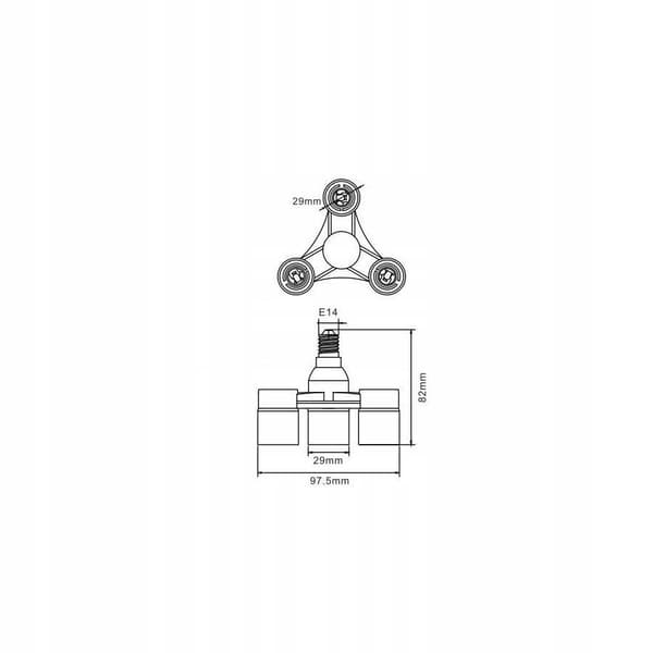 ADAPTER FRA E27 TIL 3xE14 FATNING