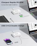 Miniatyrbild 3 av 6: USB C-laddare 100W - Universal - 6 portar - Snabb laddning - Överspänningsskydd - 1,5 m