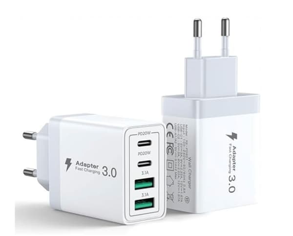 USB C-laddare - Aioneus - 40W - 4 portar - Snabbladdning - Kompatibel med iPhone och Samsung