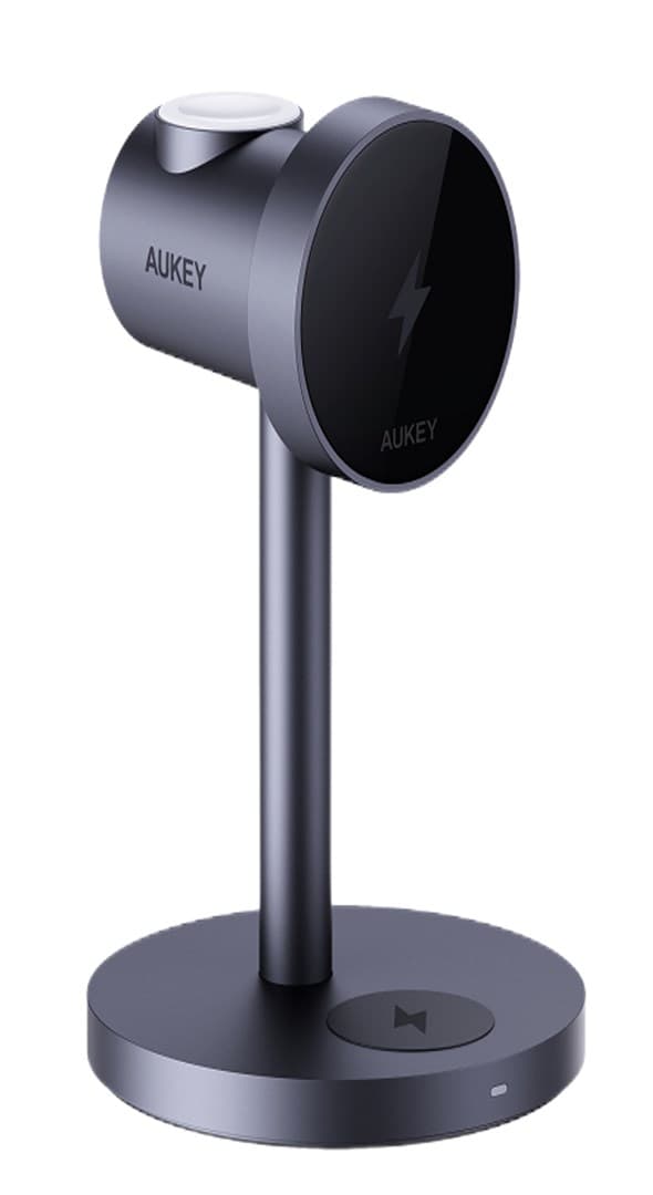 AUKEY 3-i-1 trådlös snabbladdare Svart