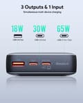 Miniatyrbillede 3 af 9: AUKEY 20000mAh bærbar powerbank med 65W PD