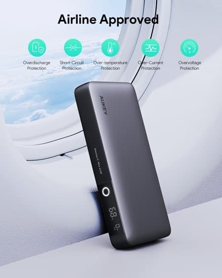 AUKEY 20000mAh bærbar powerbank med 65W PD