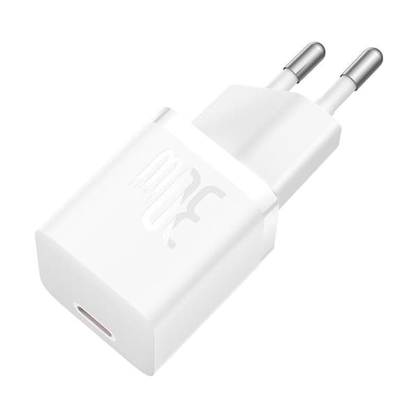 Baseus P10110902213-01 USB-C GaN5 mini 30W strømoplader Hvid
