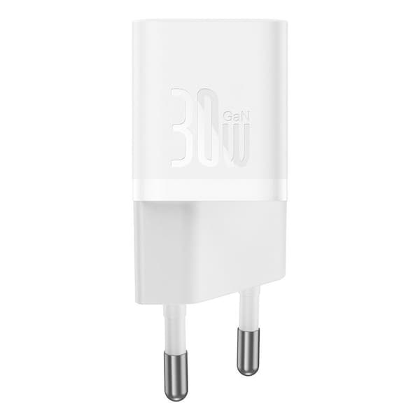 Baseus P10110902213-01 USB-C GaN5 mini 30W strømoplader Hvid