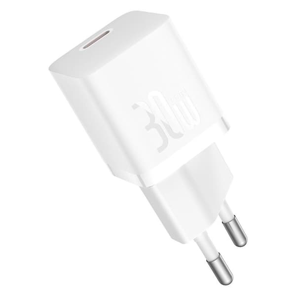 Baseus P10110902213-01 USB-C GaN5 mini 30W strømoplader Hvid