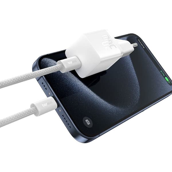 Baseus P10110902213-01 USB-C GaN5 mini 30W strømoplader Hvid