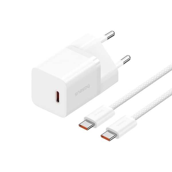 Baseus P10110902213-01 USB-C GaN5 mini 30W strømoplader Hvid