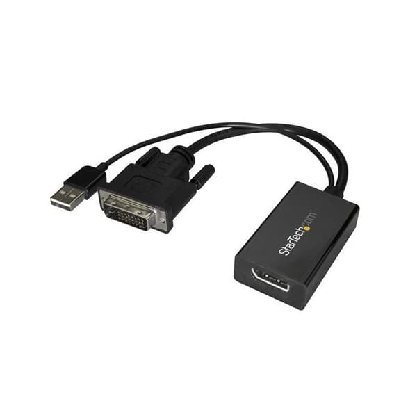 DVI till DisplayPort videoadapter - STARTECH - 1920 x 1200 - Plug and Play - USB-ström - Svart