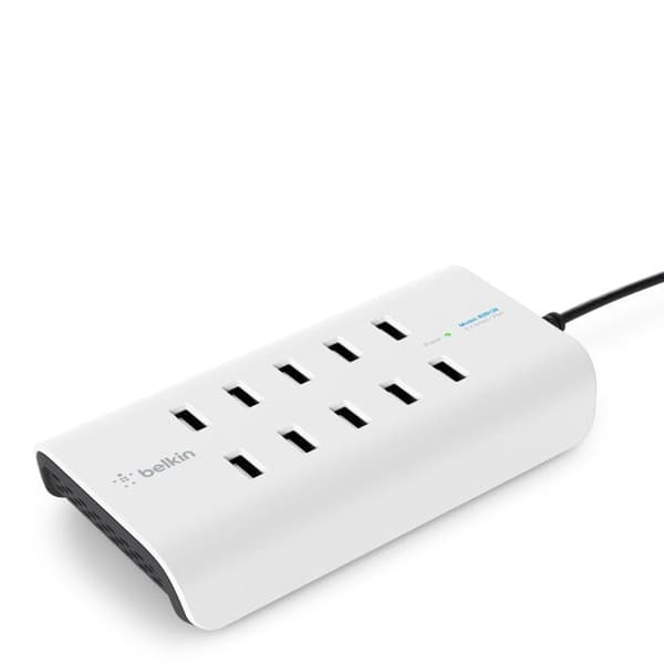 10-portars USB-laddare - BELKIN - B2B139vf - 2,4 A - Vit - Smartphones och surfplattor