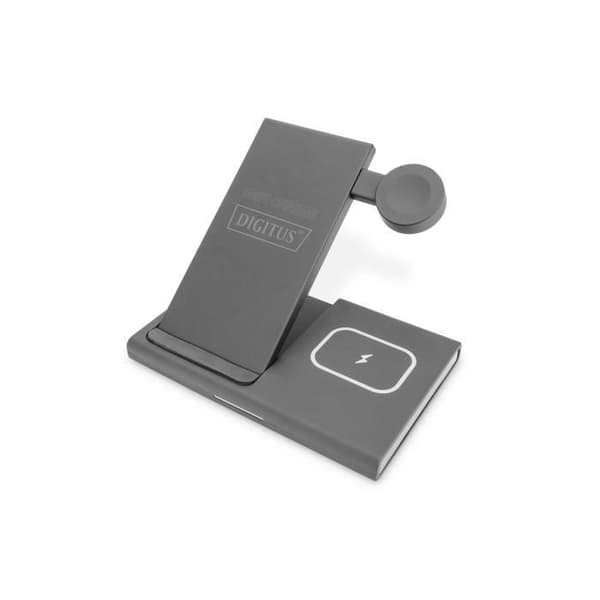 Station för laddning 3-i-1 - DIGITUS - Trådlös laddare - Kompatibel med iPhone, iWatch, AirPods - Fällbar