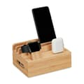 Miniatyrbild 1 av 6: Relaxdays Laddningsstation, smartklocka, bambu, HxLxP: 11 x 17 x 13 cm, stativ, för bord, natur