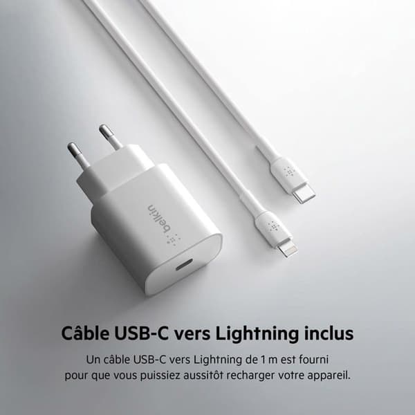 Laddare - Belkin - 25W USB-C PD PPS - 1m - Snabbladdning - Smartphone/Tablet
