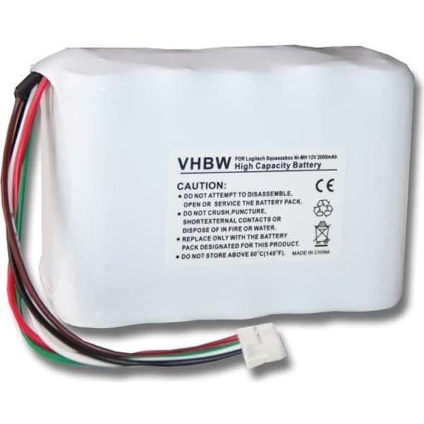 2000mAh 12V NI-MH batteri för LOGITECH Squeezebox Radio som ersätter 533-000050, NT210AAHCB10YMXZ, HRMR15-51