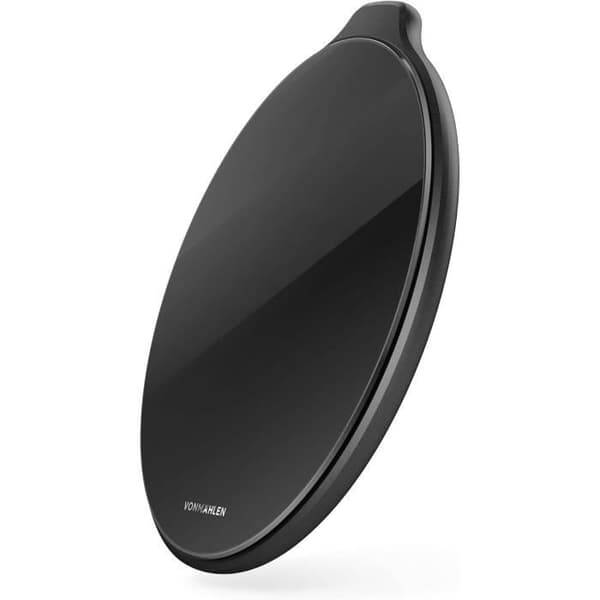 Trådlös Laddare - VONMÄHLEN - Aura - 15W Qi - 18W Adapter Inkluderad - Svart Glas Svart