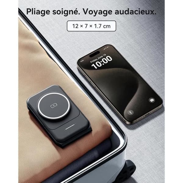 Trådlösladdare 3-i-1 - INIU - MagSafe - Kompatibel med iPhone, Apple Watch, AirPods - Svart