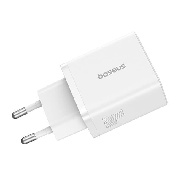 USB-laddare, Typ-C, Snabbladdning 30W - Baseus (P10111404213-00) - Vit Månljus