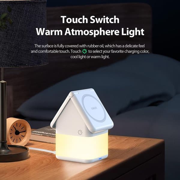 Laddstation - Duzzona - W20 - 15W - LED-ljus - Vit