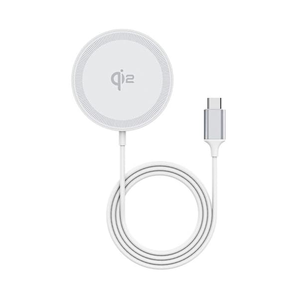 Trådlös laddare - Duzzona - W18 - Snabbladdning 15W - Qi2 - iPhone, Type-C - Vit