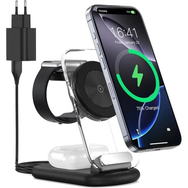 Trådlös laddare 3 i 1 - Mag-Safe - iPhone, iWatch, AirPods - Snabbladdning - Fällbar - Kompatibel med Apple
