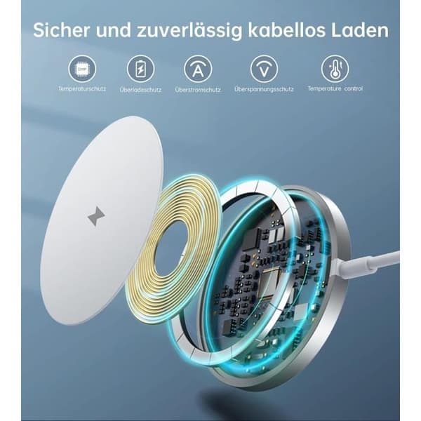 Mag-Safe trådlös laddare - RoRoSkin - iPhone 151413 - Aluminiumstativ - Snabbladdning - 7,5W