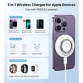 Miniatyrbild 3 av 4: Trådlös laddare 3 i 1 - Apple - iPhone 14/13/12 - Snabbladdning - Kompatibel med AirPods - Inbyggd hållare