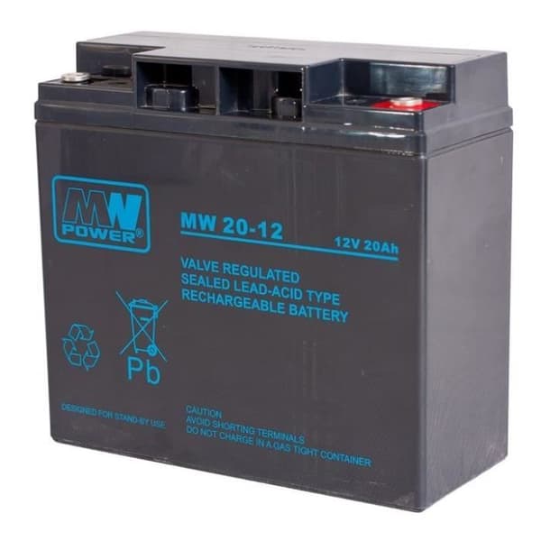 MPL POWER ELEKTRO MPL MW POWER Inverterbatteri Blyk-syra AGM Underhållsfri 12 V 20 Ah Svart - MW 20-12
