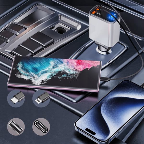 AUTOLATURI USB C 30W APPLE LIGHTING ÖTÖKÖNLAITTEELLE 12V 24V 4in1