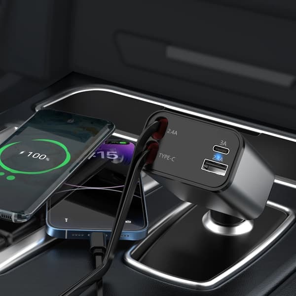 AUTOLATURI USB C 30W APPLE LIGHTING ÖTÖKÖNLAITTEELLE 12V 24V 4in1