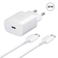 Miniatyrbild 1 av 4: Snabbladdare 20W USB-C + USB-C till USB-C-kabel för Samsung Galaxy A11 SM-A115F 6.4" Vit - Yuan Yuan