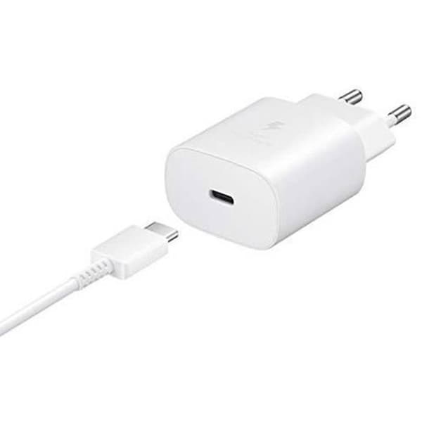 Snabbladdare 25W - Yuan Yuan - Samsung Galaxy S24+ Plus 5G - USB-C - Kabel Ingår - Vit