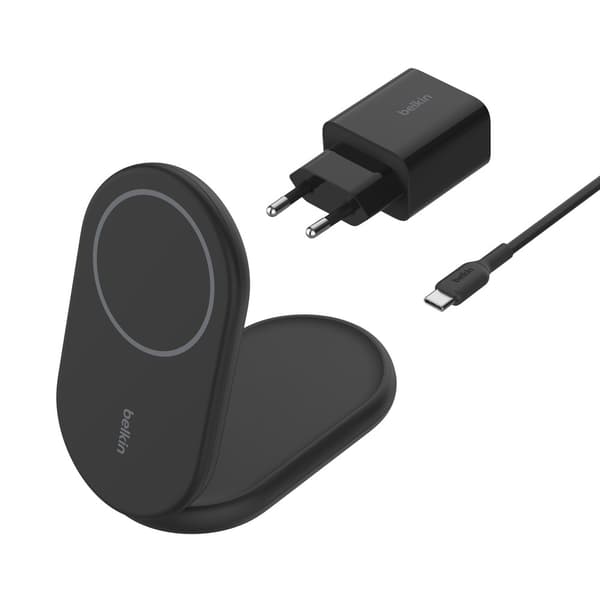 Belkin BoostCharge Hovedtelefoner, Smartphone Sort USB Trådløs opladning Hurtig opladning Indendørs