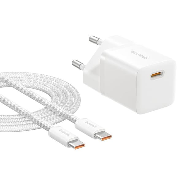 Baseus P10110909213-01 USB-C GaN5 mini 25W strømforsyning Hvid