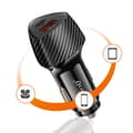 Miniatyrbild 4 av 5: Laddare Bil 48W USB-C + USB Snabbladdning Kolfiber Design LinQ Svart