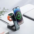 Miniatyrbild 4 av 6: Trådlös Motorladdningsstation (CQ3) Induktiv Fällbar 3-i-1, för iPhone, Apple Watch, AirPods - Hoco - Svart
