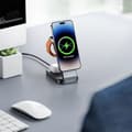 Miniatyrbild 6 av 6: Trådlös Motorladdningsstation (CQ3) Induktiv Fällbar 3-i-1, för iPhone, Apple Watch, AirPods - Hoco - Svart