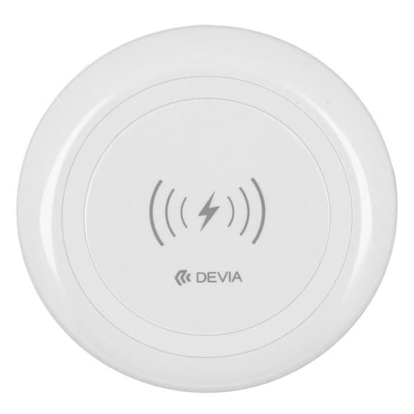 Trådlös laddare - Devia - Induktionsladdare - Vit - 2A - Smartphone kompatibel
