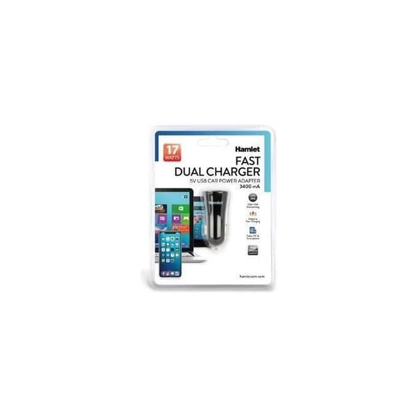 Hamlet XPW12U234 mobiltelefonladdare Auto Svart - Mobiltelefonladdare (Auto, Cigarettändare, 5 V, Svart)