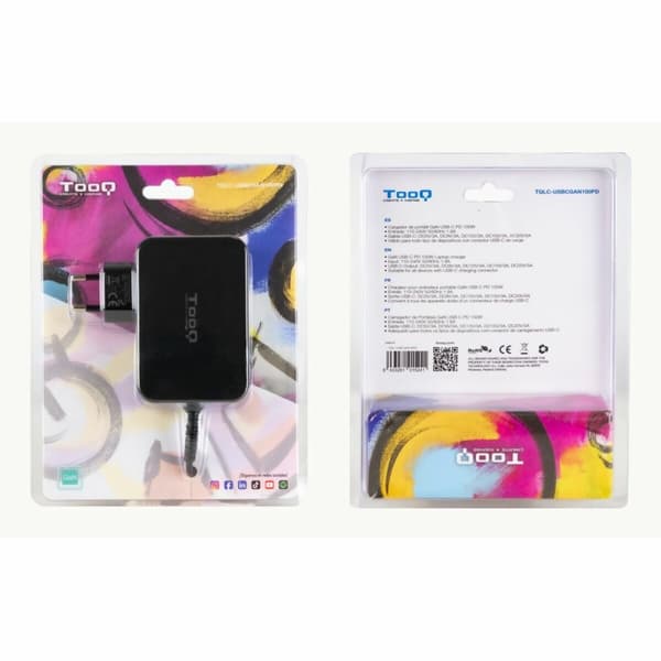 Vægoplader TooQ TQLC-USBCGAN100PD Sort 100 W