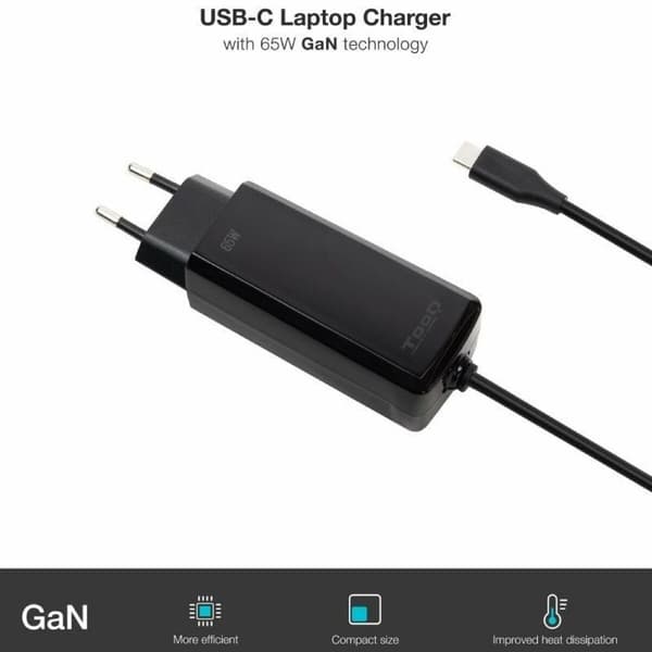 Laptop-oplader TooQ TQLC-USBCGAN65PD-C 65 W