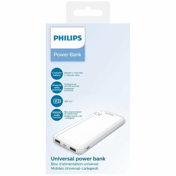 Powerbank Philips DLP1810NW/62 Hvid 10000 mAh