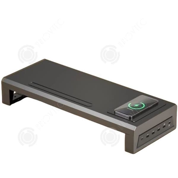 INN Stöd för monitor 550x220x90mm multifunktionellt USB 3.0 med 6 USB induktionsladdning skärmhöjare för PC laptop