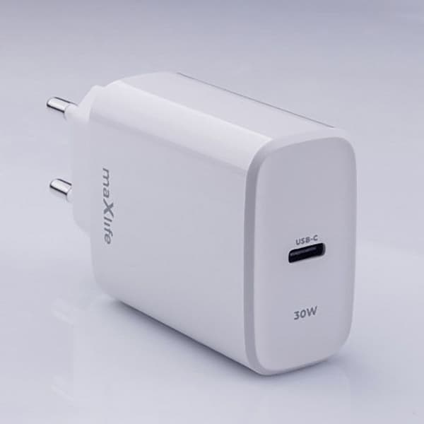 Laddare USB-C 30W PD QC Ultra Snabb Maxlife Vit