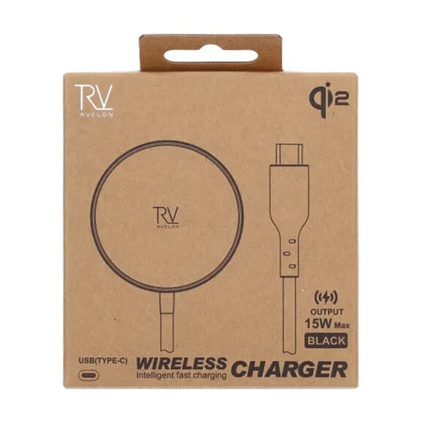 Rvelon Trådlös MagSafe Laddare med Stativ Qi2 15W USB-C - Grå