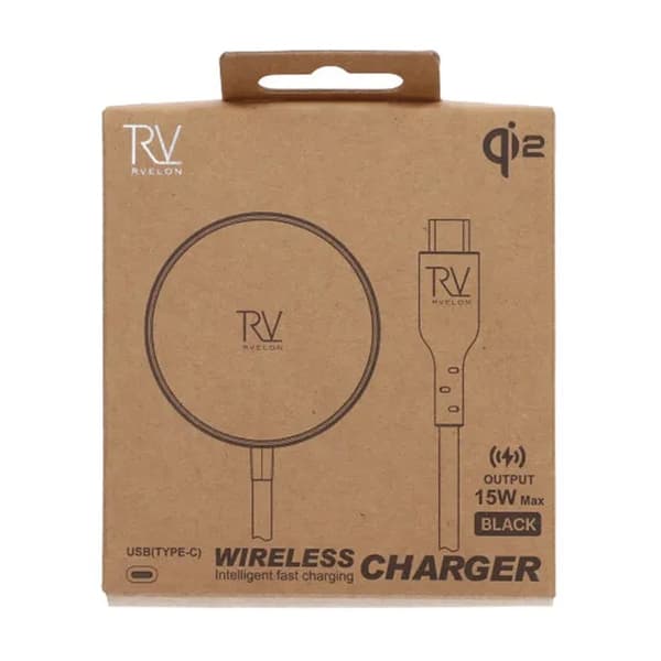 Rvelon Trådlös MagSafe Laddare med Stativ Qi2 15W USB-C - Svart
