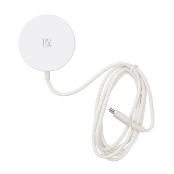Rvelon Trådlös MagSafe Laddare med Stativ Qi2 15W USB-C - Vit